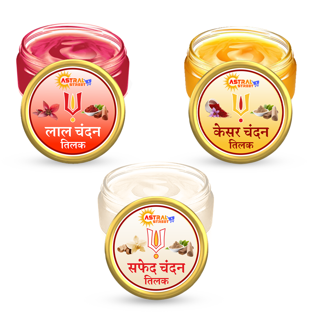 Astral street Lal Chandan+Safed Chandan+Chandan Kesar Tika 8gm Combo Pack